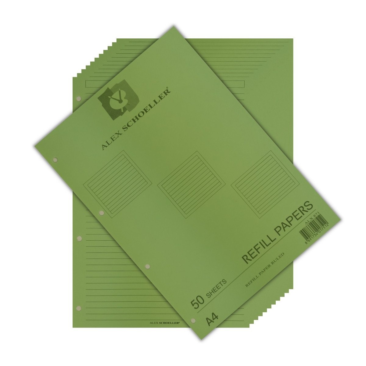 Alex Schoeller Kolej Yedek Renkli A4 Çizgili 50yp ALX 871 Yeşil