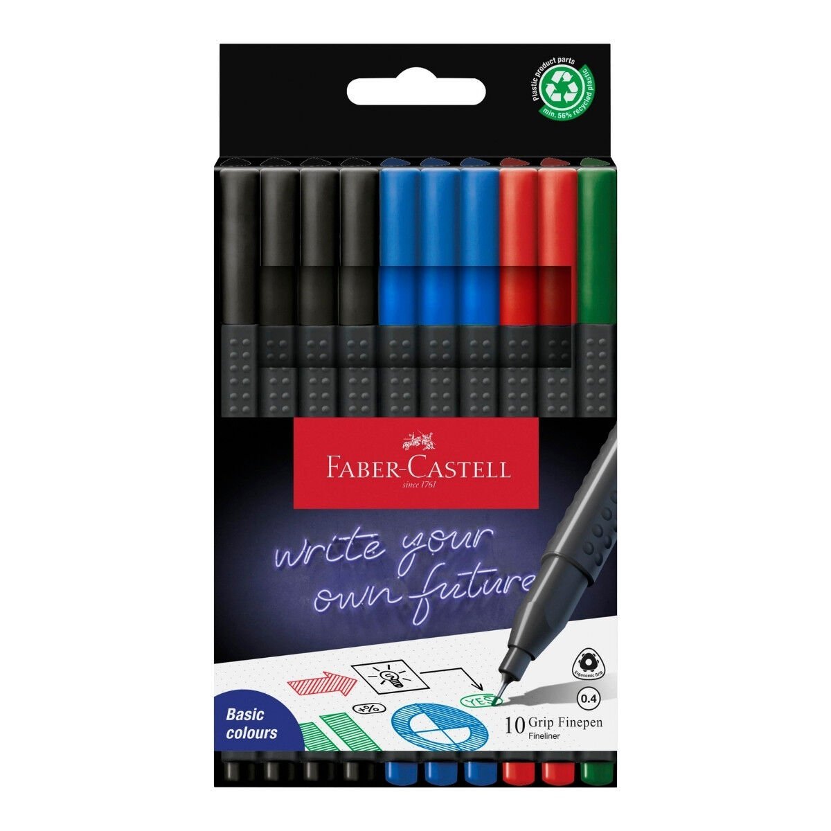 Faber Castell Grip Finepen 2022 10lu Set Basic Renkler