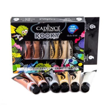 Cadence Kooky Akrilik Boya Seti 6x15ml Metalik