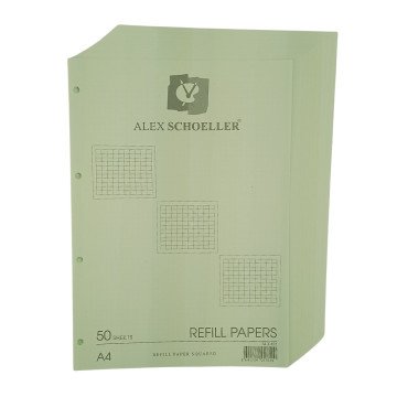 Alex Schoeller Kolej Yedek Renkli A4 Kareli 50yp ALX 872 Yeşil