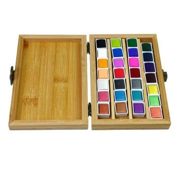 Art Elegant Sulu Boya Seti 28 Renk Bambu Kutulu