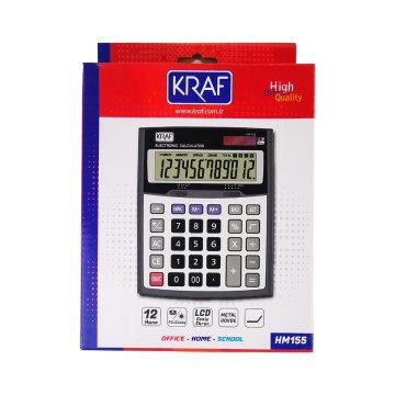 Kraf Hesap Makinesi Masaüstü 12 Hane HM-155