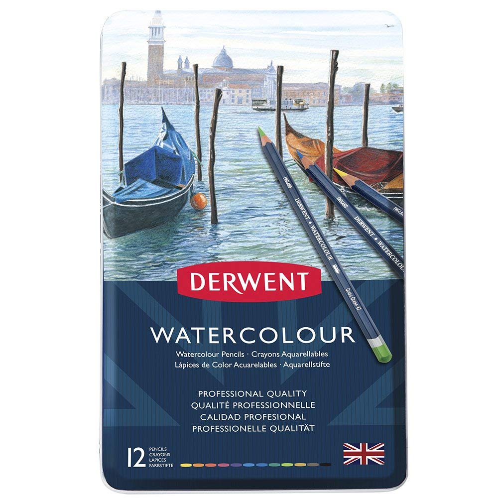 derwent watercolour pencils sulu boya kalemi 12'li Renkli Set