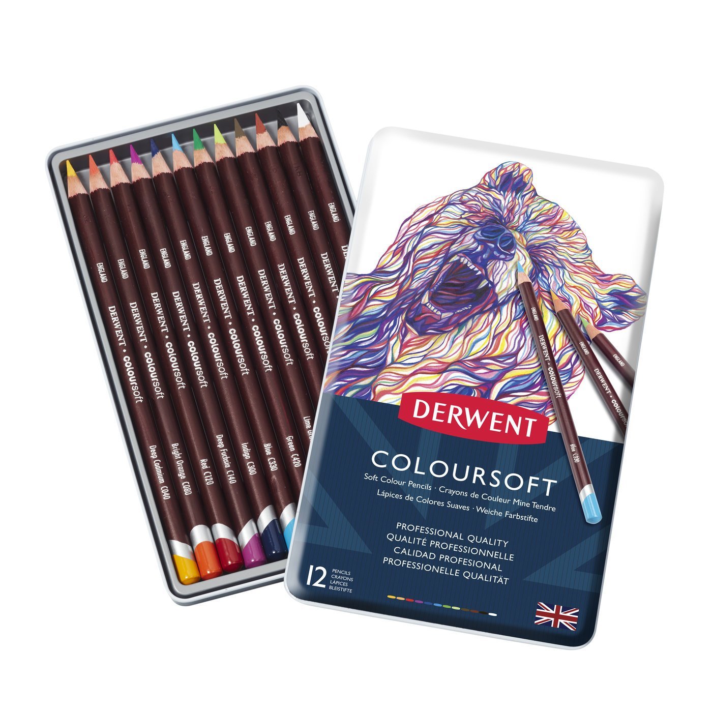 derwent coloursoft kuru boya kalem 12'li satın al