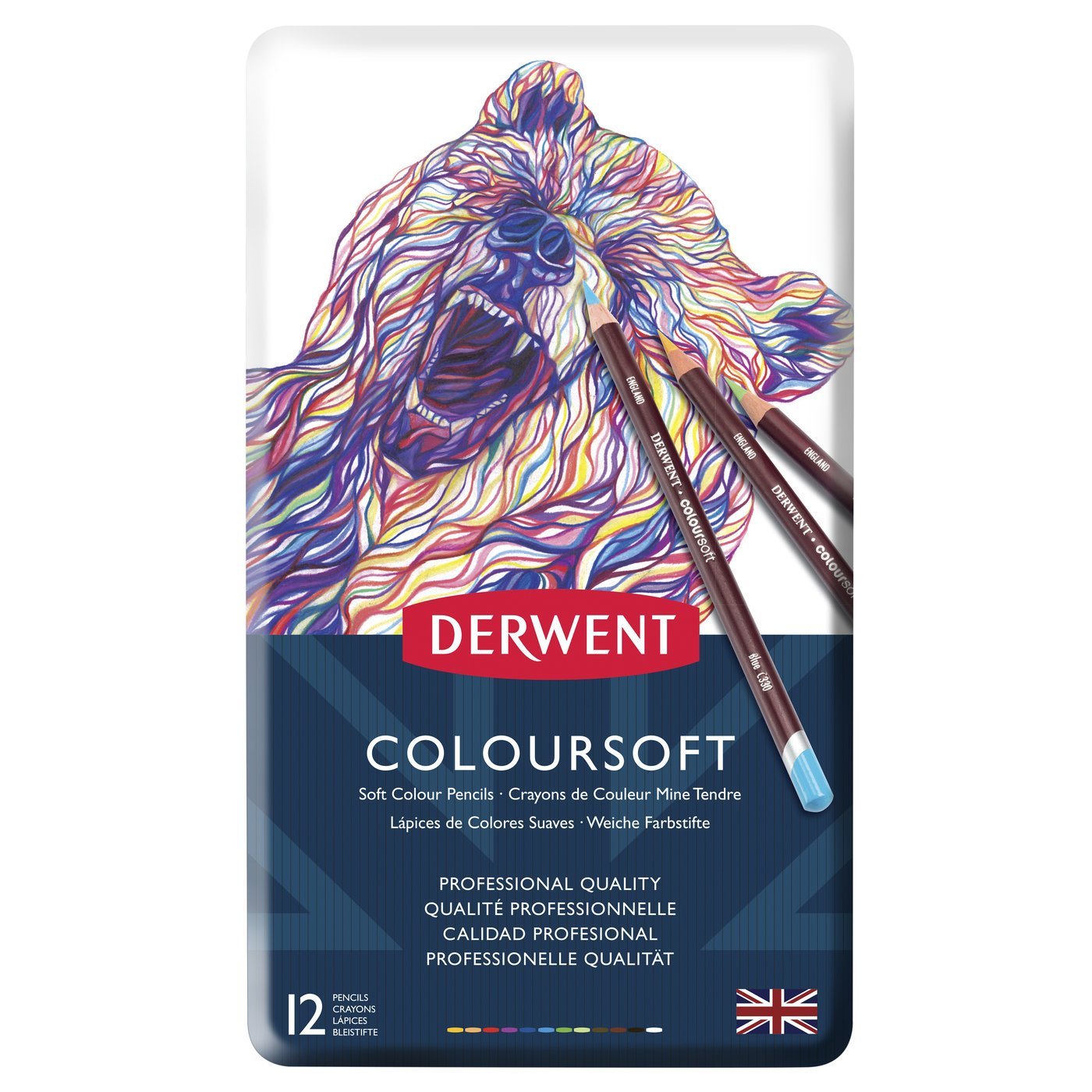derwent coloursoft kuru boya kalem 12'li renkli set