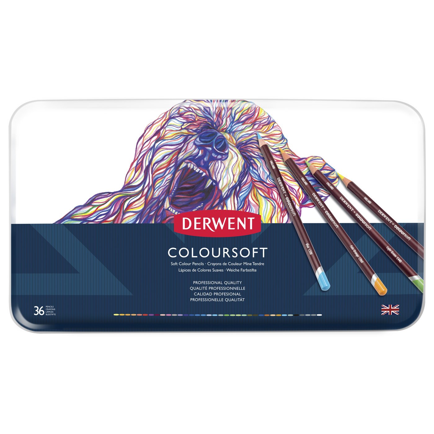derwent coloursoft kuru boya kalem 36'lı renkli set