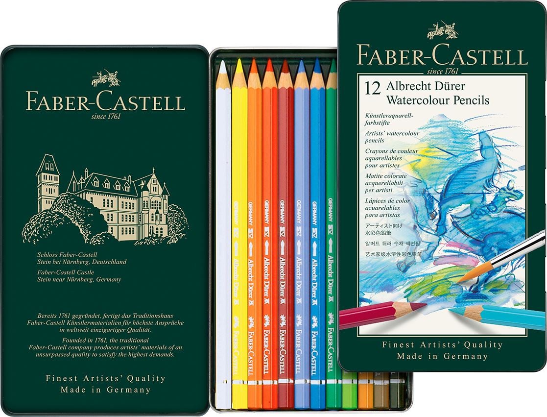 faber castell albrecht dürer watercolor pencils 12li renkli set