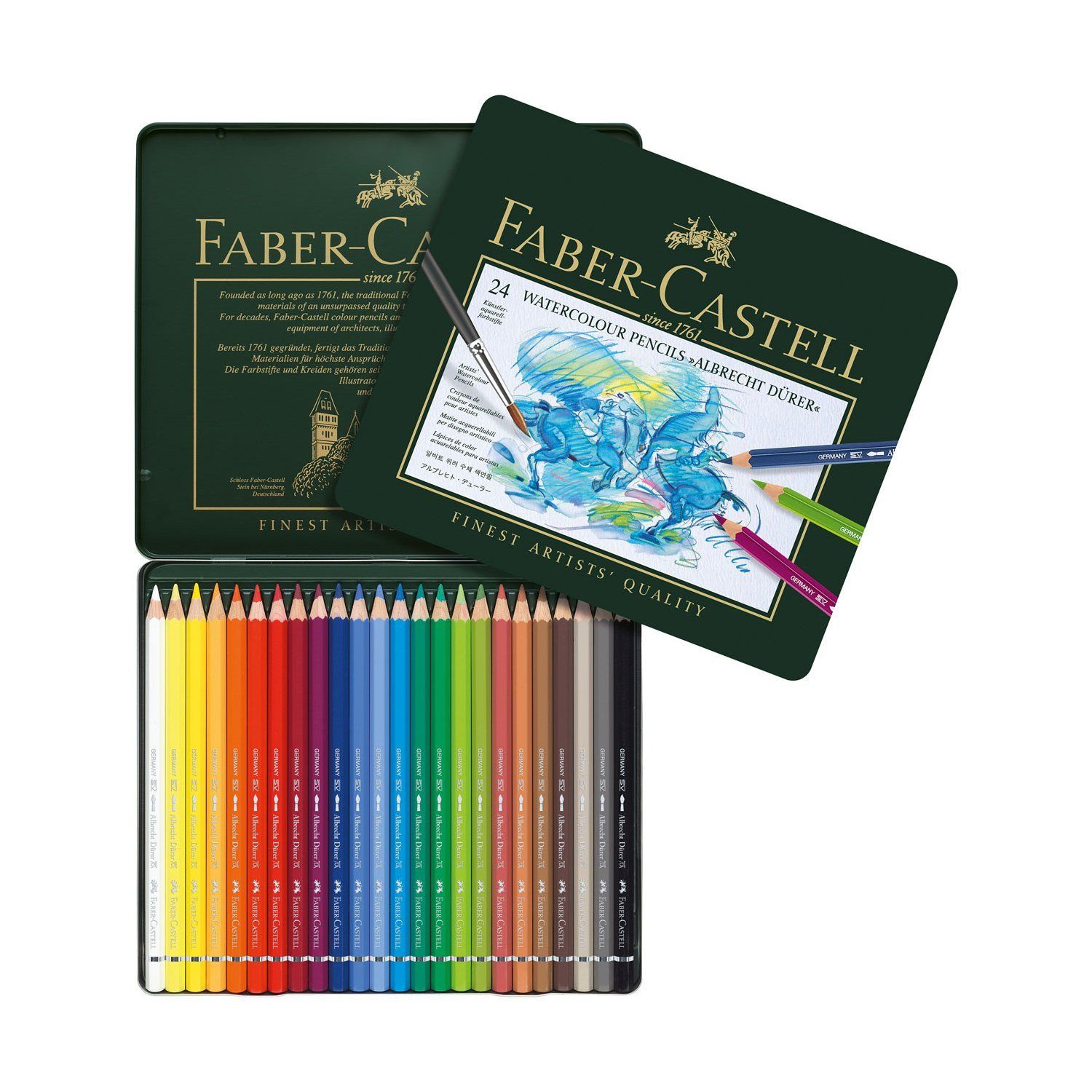 faber castell albrecht dürer watercolor pencils 24lü renkli set