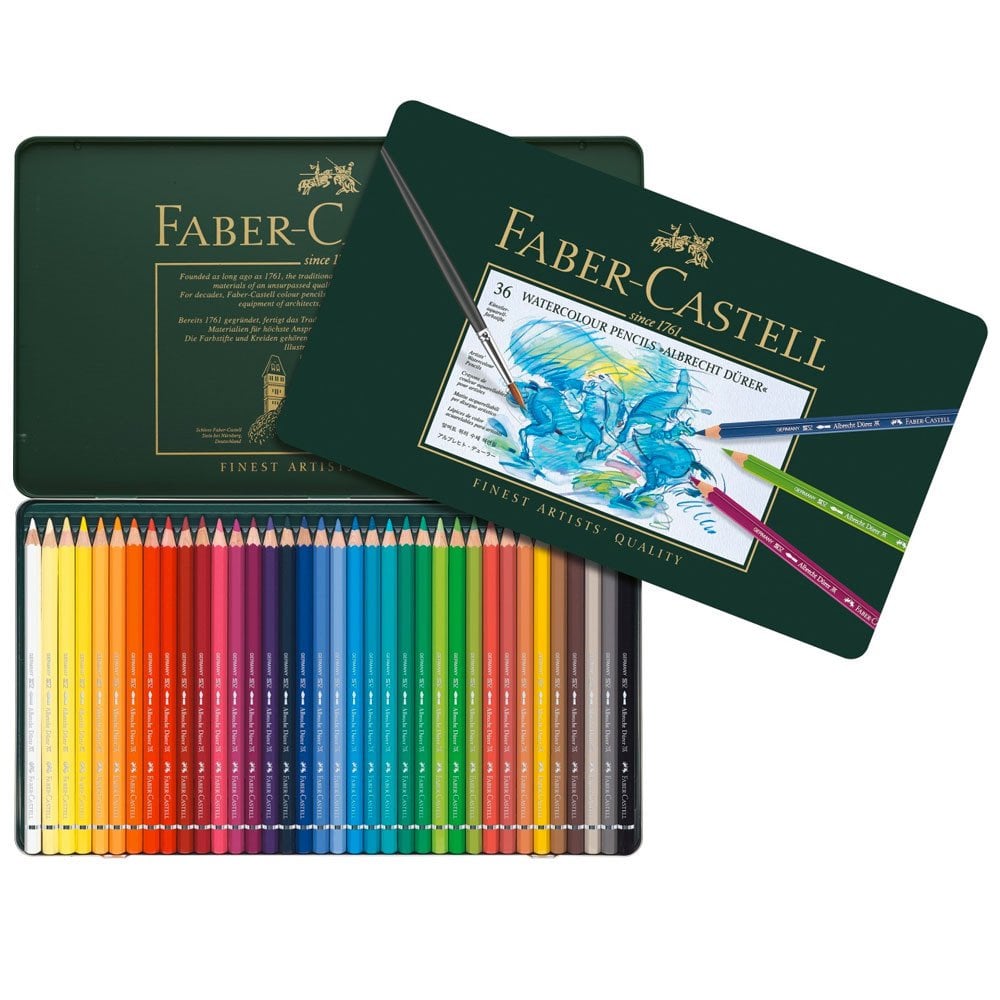 faber castell albrecht dürer watercolor pencils 36lı renkli set