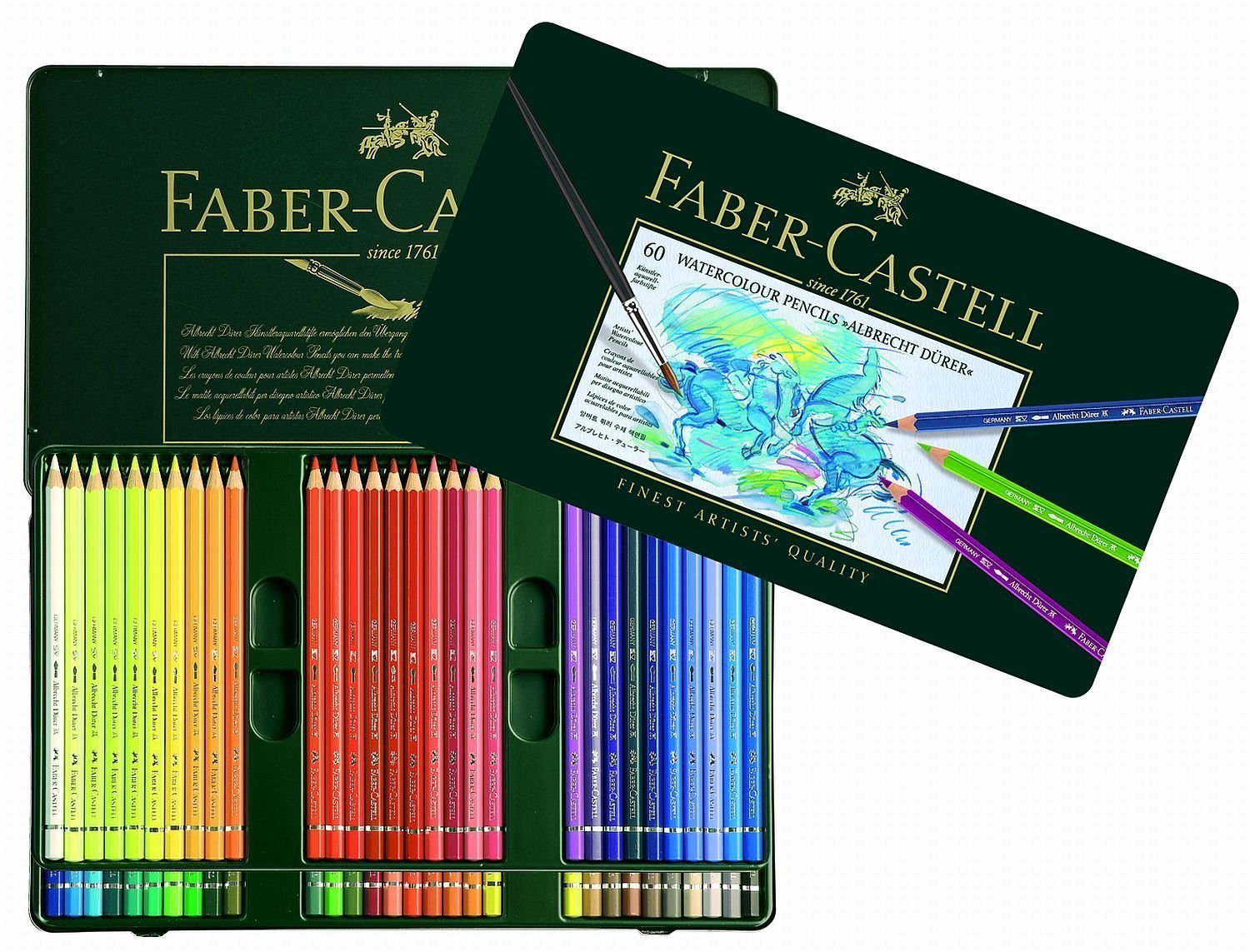 faber castell albrecht dürer watercolor pencils 60lı renkli set