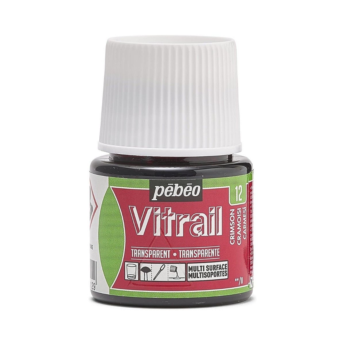 Pebeo Vitrail Cam Boya 45ml 12 Crimson