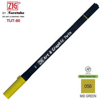 Zig Art&Graphic Twin Tut-80 Çift Uçlu Keçe Grafik Kalemi 056 Mid Green