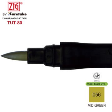 Zig Art&Graphic Twin Tut-80 Çift Uçlu Keçe Grafik Kalemi 056 Mid Green