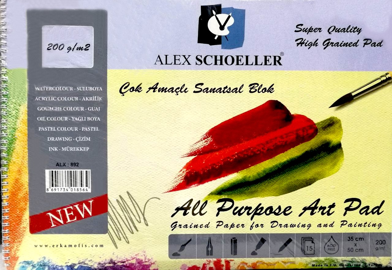 Alex Scholler Çok Amaçlı Çizim Defteri (35x50) 200gr 15syf