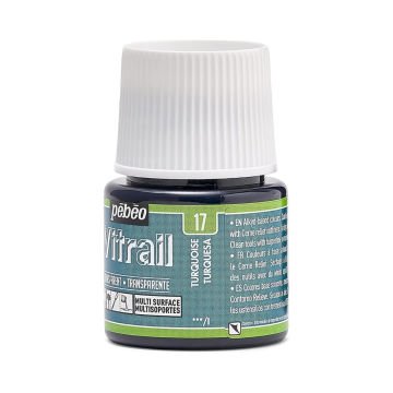 Pebeo Vitrail Cam Boya 45ml 17 Turquoise Blue