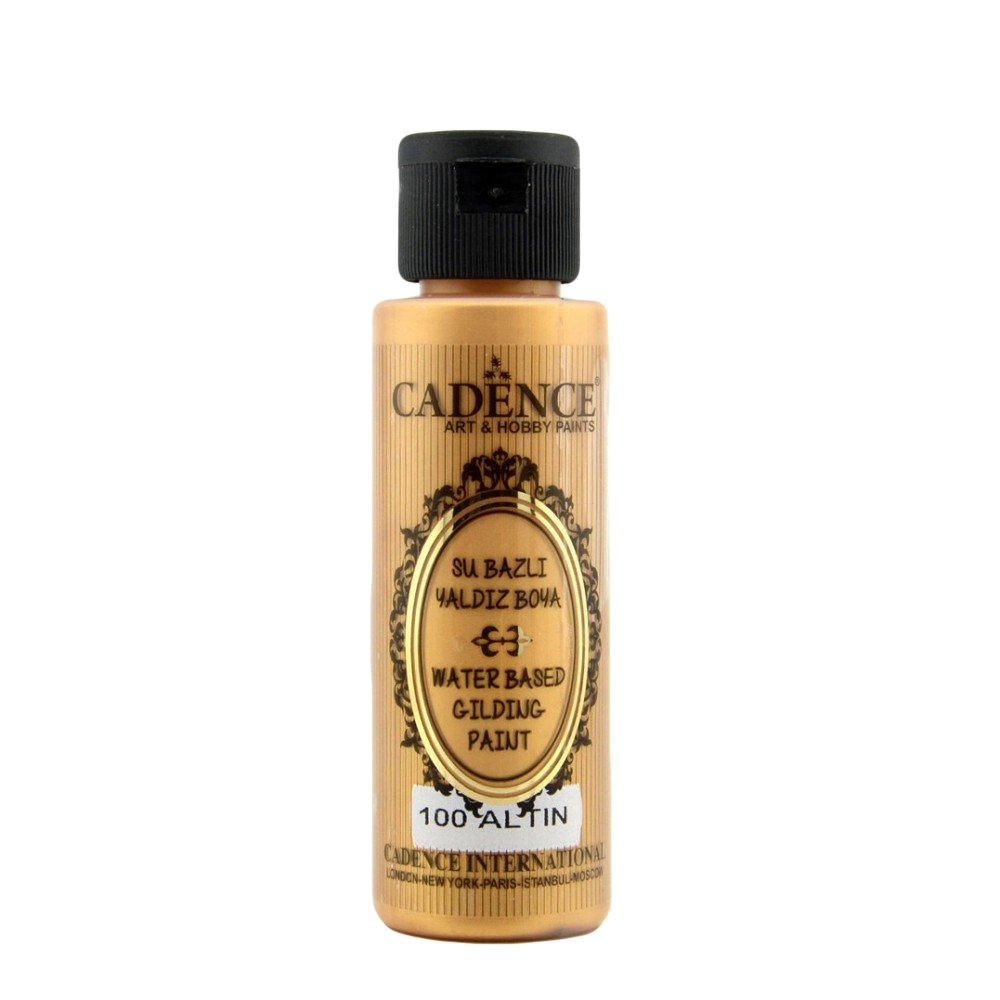 Cadence Su Bazlı Yaldız Metalik Boya 70ml 100 Altın