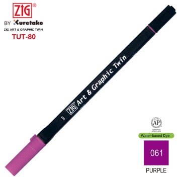 Zig Art&Graphic Twin Tut-80 Çift Uçlu Keçe Grafik Kalemi 061 Purple