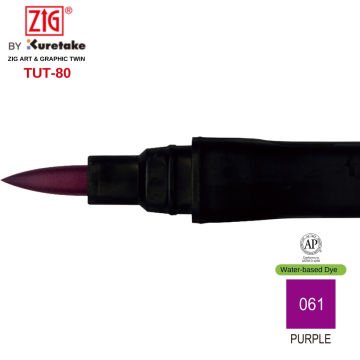 Zig Art&Graphic Twin Tut-80 Çift Uçlu Keçe Grafik Kalemi 061 Purple