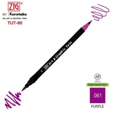 Zig Art&Graphic Twin Tut-80 Çift Uçlu Keçe Grafik Kalemi 061 Purple