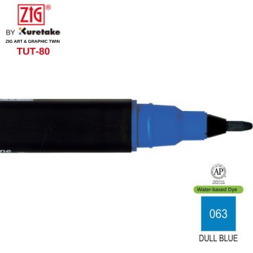 Zig Art&Graphic Twin Tut-80 Çift Uçlu Keçe Grafik Kalemi 063 Dull Blue