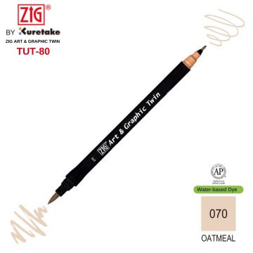 Zig Art&Graphic Twin Tut-80 Çift Uçlu Keçe Grafik Kalemi 070 Oatmeal