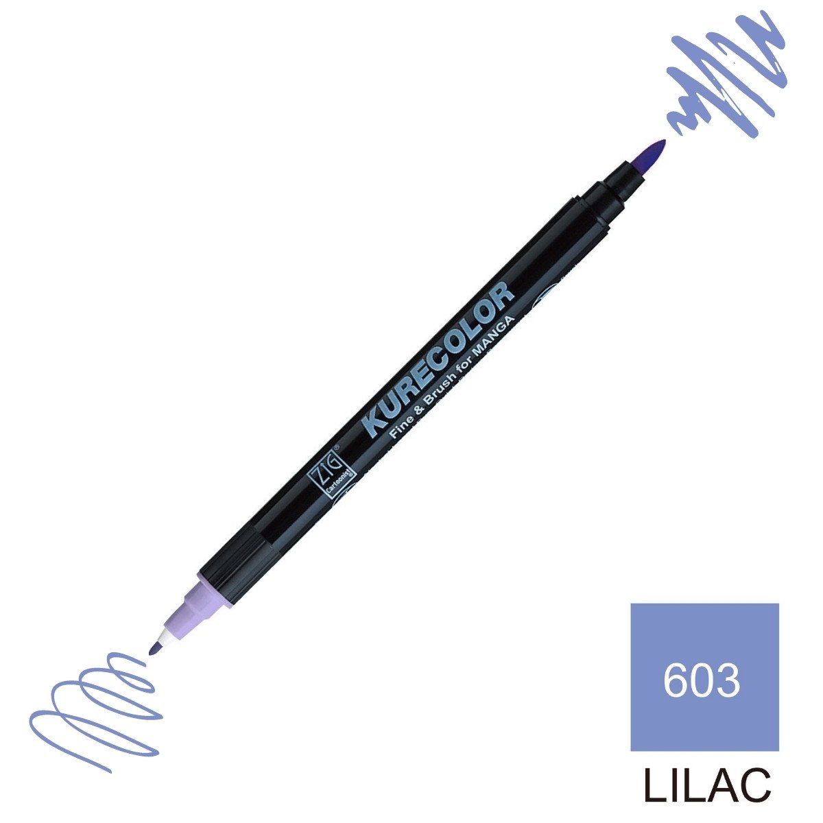 Zig Kurecolor Mangaka Fine&Brush Çift Taraflı Kalem CNKC-2200 No 603 Lilac