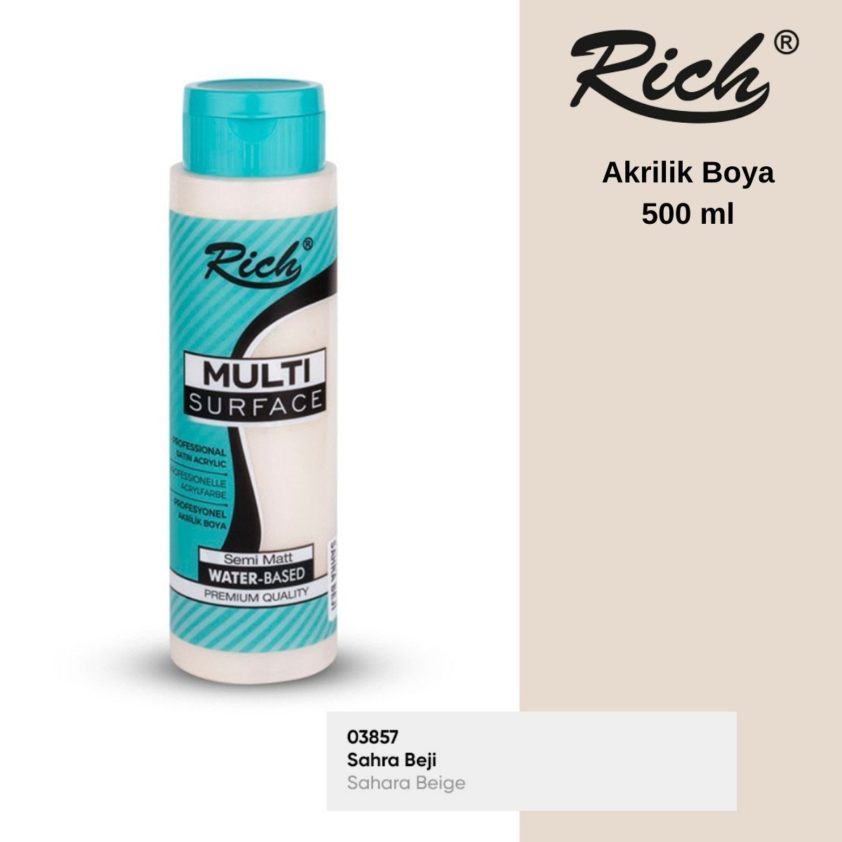 Rich Multi Surface Akrilik Boya 500ml 2118 Sahra Beji