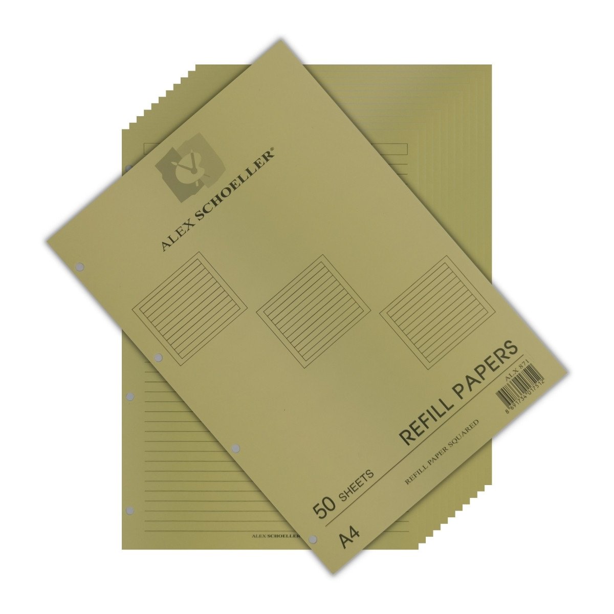 Alex Schoeller Kolej Yedek Renkli A4 Çizgili 50yp ALX 871 Sarı