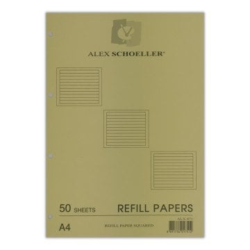 Alex Schoeller Kolej Yedek Renkli A4 Çizgili 50 Sayfa Sarı ALX 871