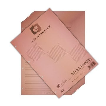 Alex Schoeller Kolej Yedek Renkli A4 Çizgili 50 Sayfa Pembe ALX 871