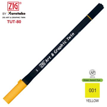 Zig Art&Graphic Twin Tut-80 Çift Uçlu Keçe Grafik Kalemi 1 Yellow