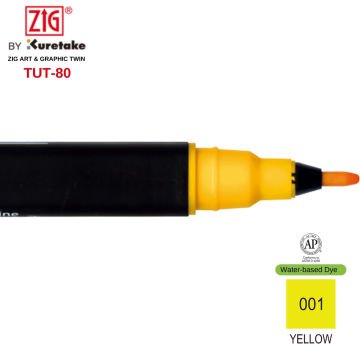 Zig Art&Graphic Twin Tut-80 Çift Uçlu Keçe Grafik Kalemi 1 Yellow