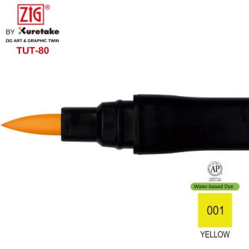 Zig Art&Graphic Twin Tut-80 Çift Uçlu Keçe Grafik Kalemi 1 Yellow