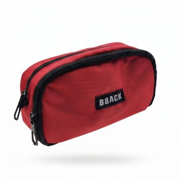 BBack Çift Bölmeli Fonksiyonel Kalem Çantası 22x10,5x6cm - Kırmızı