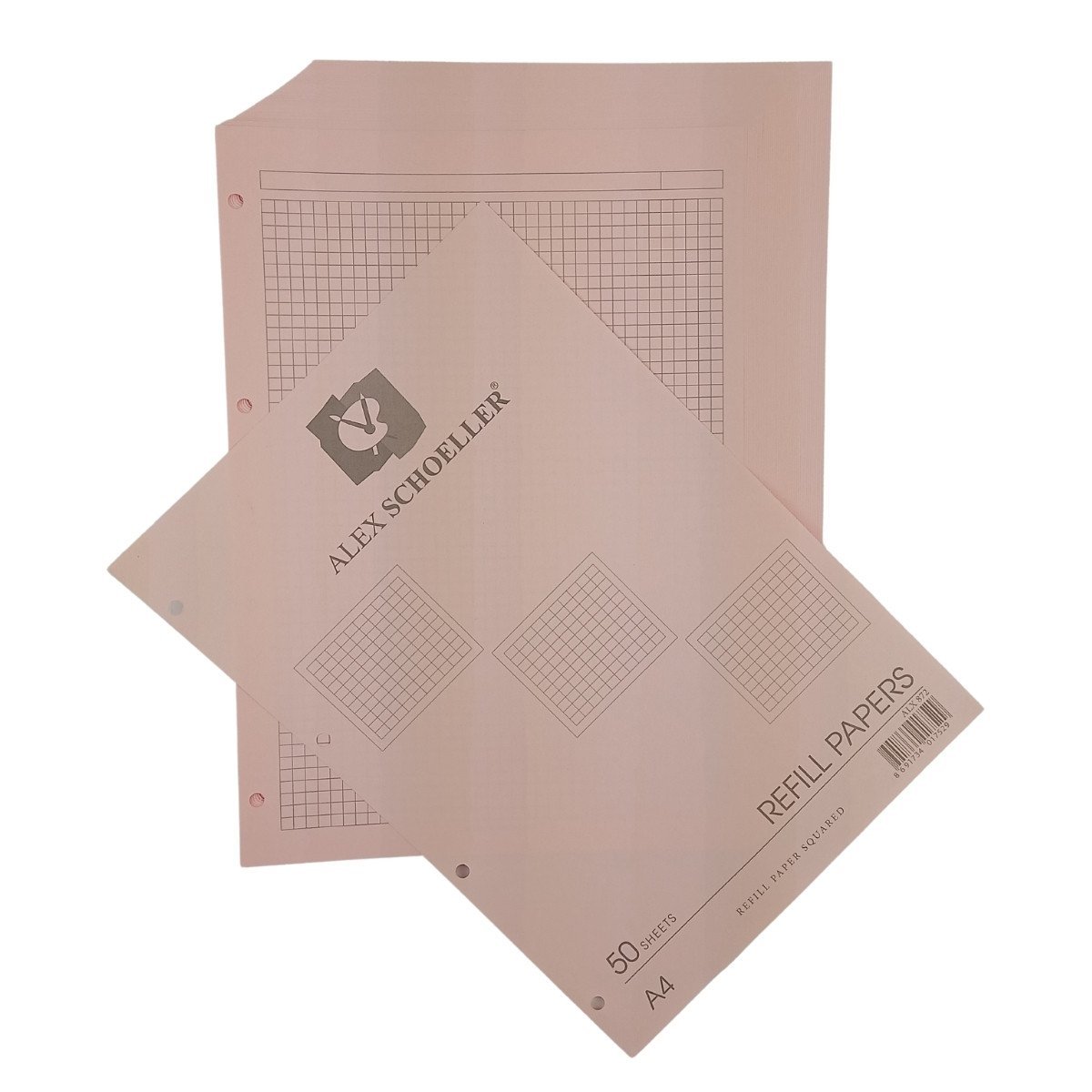 Alex Schoeller Kolej Yedek Renkli A4 Kareli 50yp ALX 872 Pembe
