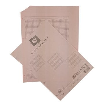 Alex Schoeller Kolej Yedek Renkli A4 Kareli 50yp ALX 872 Pembe