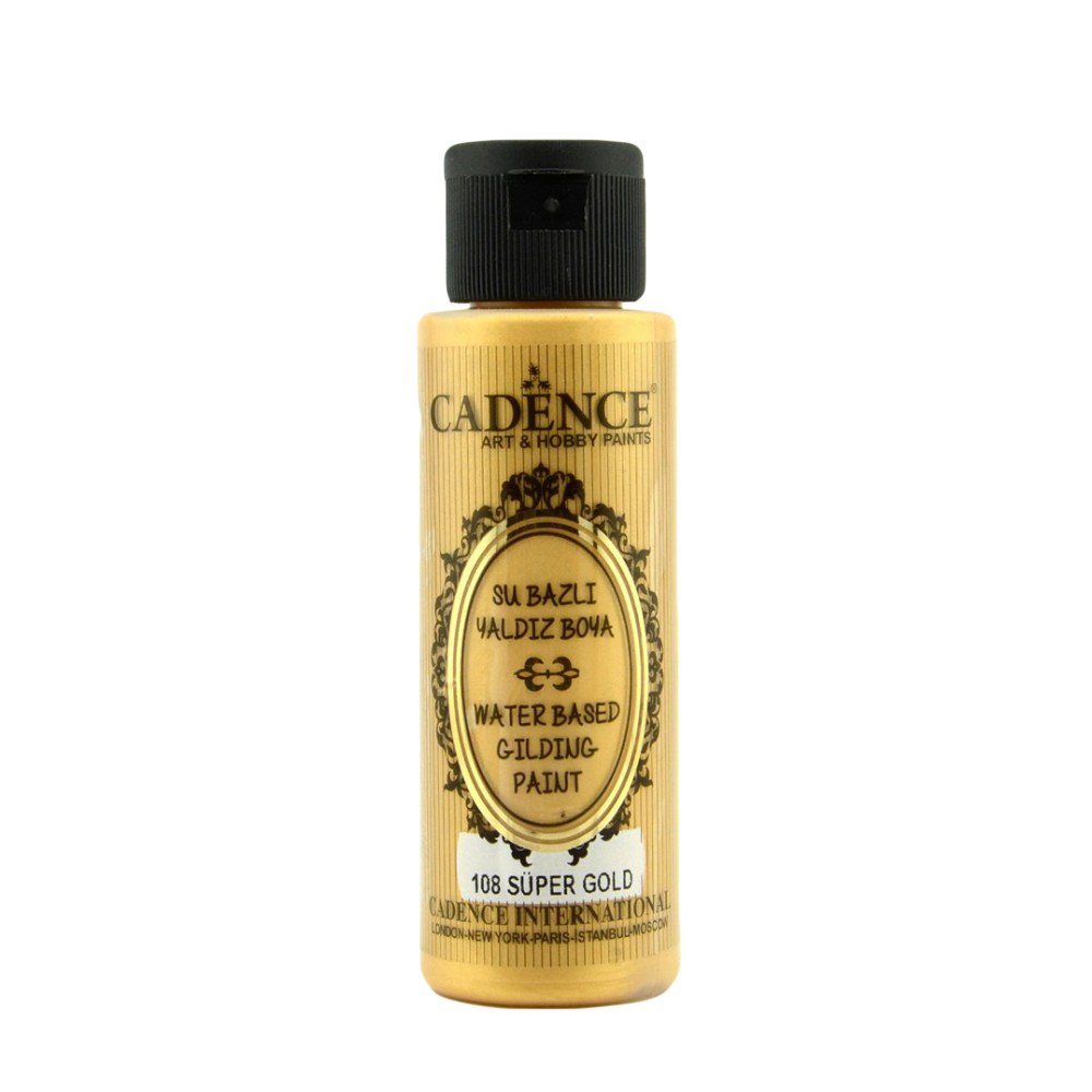 Cadence Su Bazlı Yaldız Metalik Boya 70ml 108 Süper Gold