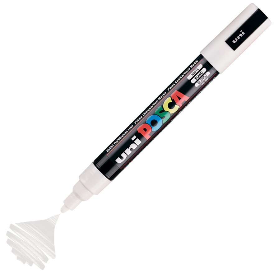 Uni Posca Marker Pc-5m Medium 1.8-2.5 Mm White