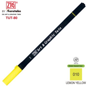 Zig Art&Graphic Twin Tut-80 Çift Uçlu Keçe Grafik Kalemi 10 Lemon Yellow