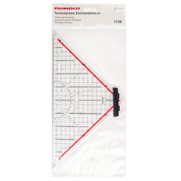Rumold Teknik Çizim Üçgen Cetvel 325mm Plastik UV Baskı