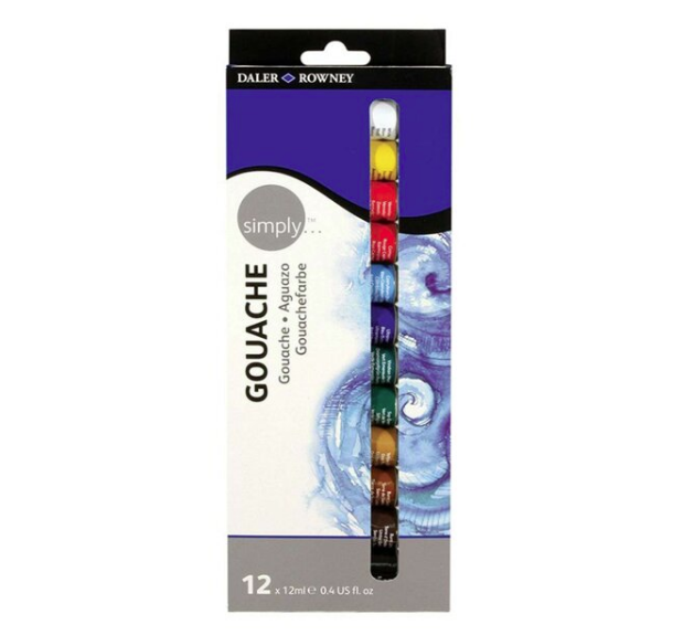 Daler Rowney Simply Opak Suluboya Guaj 12ml 12 Renk