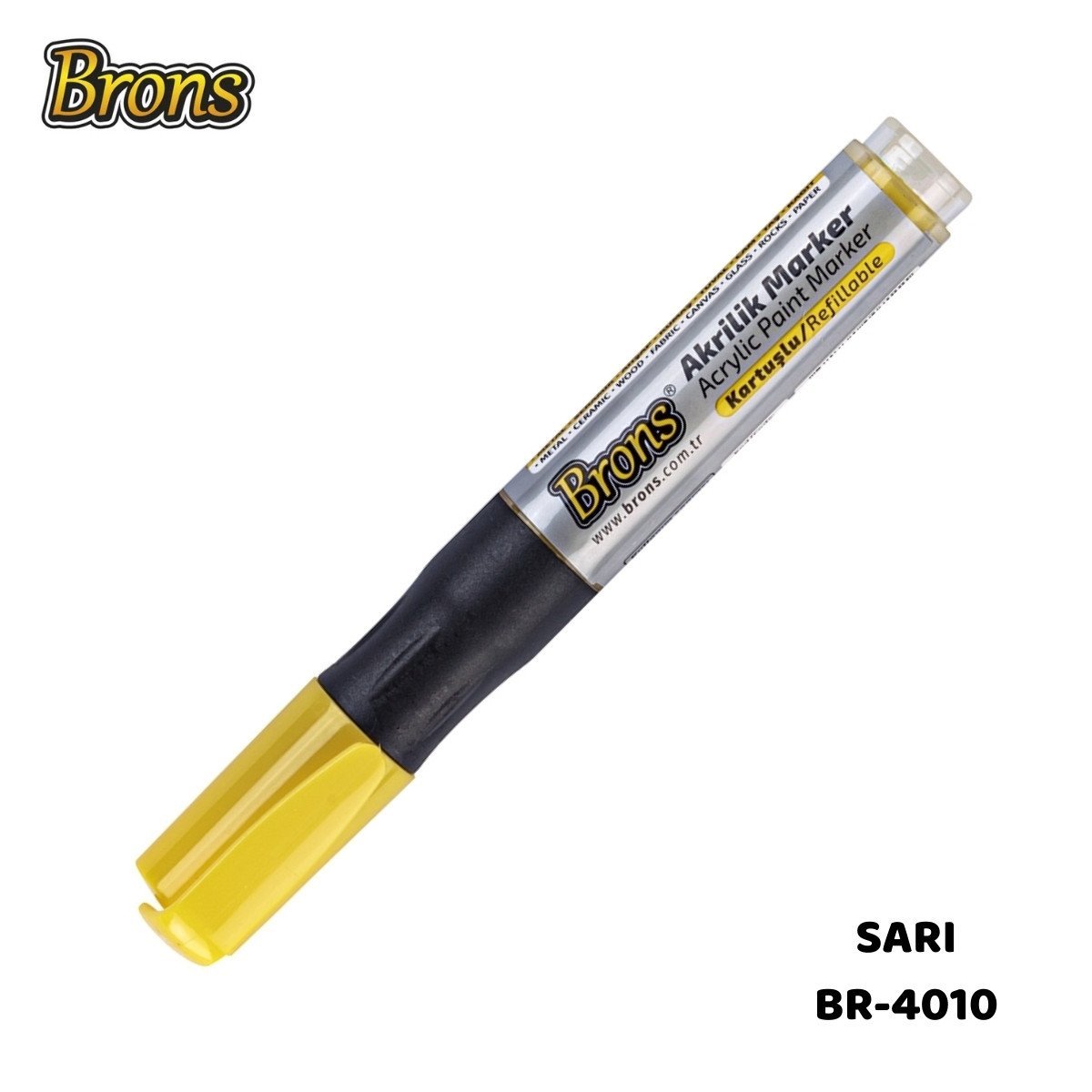 Brons Akrilik Marker Kalemi Kartuşlu Sarı
