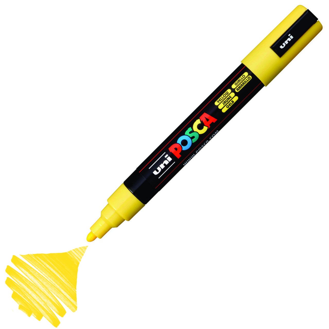 Uni Posca Marker Pc-5m Medium 1.8-2.5 Mm Yellow