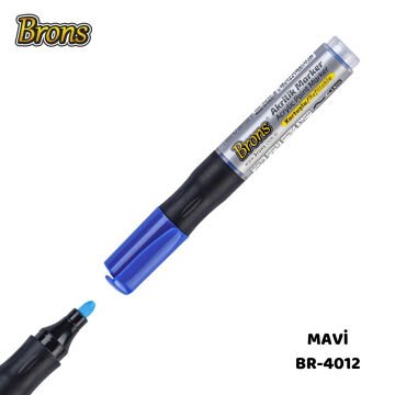 Brons Akrilik Marker Kalemi Kartuşlu Mavi