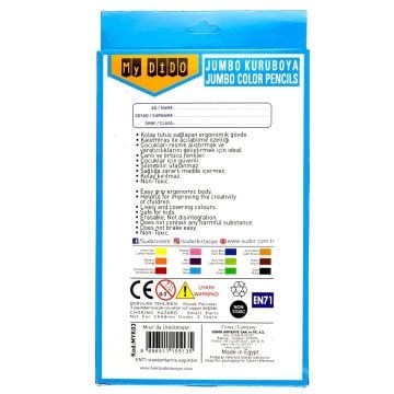 My Dido Kuru Boya Jumbo 12 Renk Üçgen Gövde Ergonomik