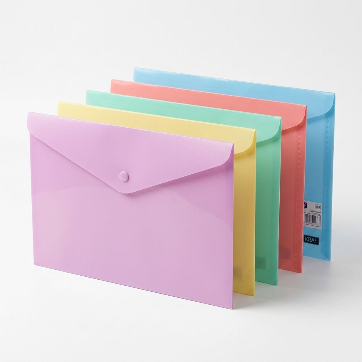 Kraf Çıtçıtlı Dosya A4 Pastel Renkli (Tekli)