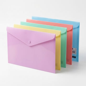 Kraf Çıtçıtlı Dosya A4 Pastel Renkli (Tekli)