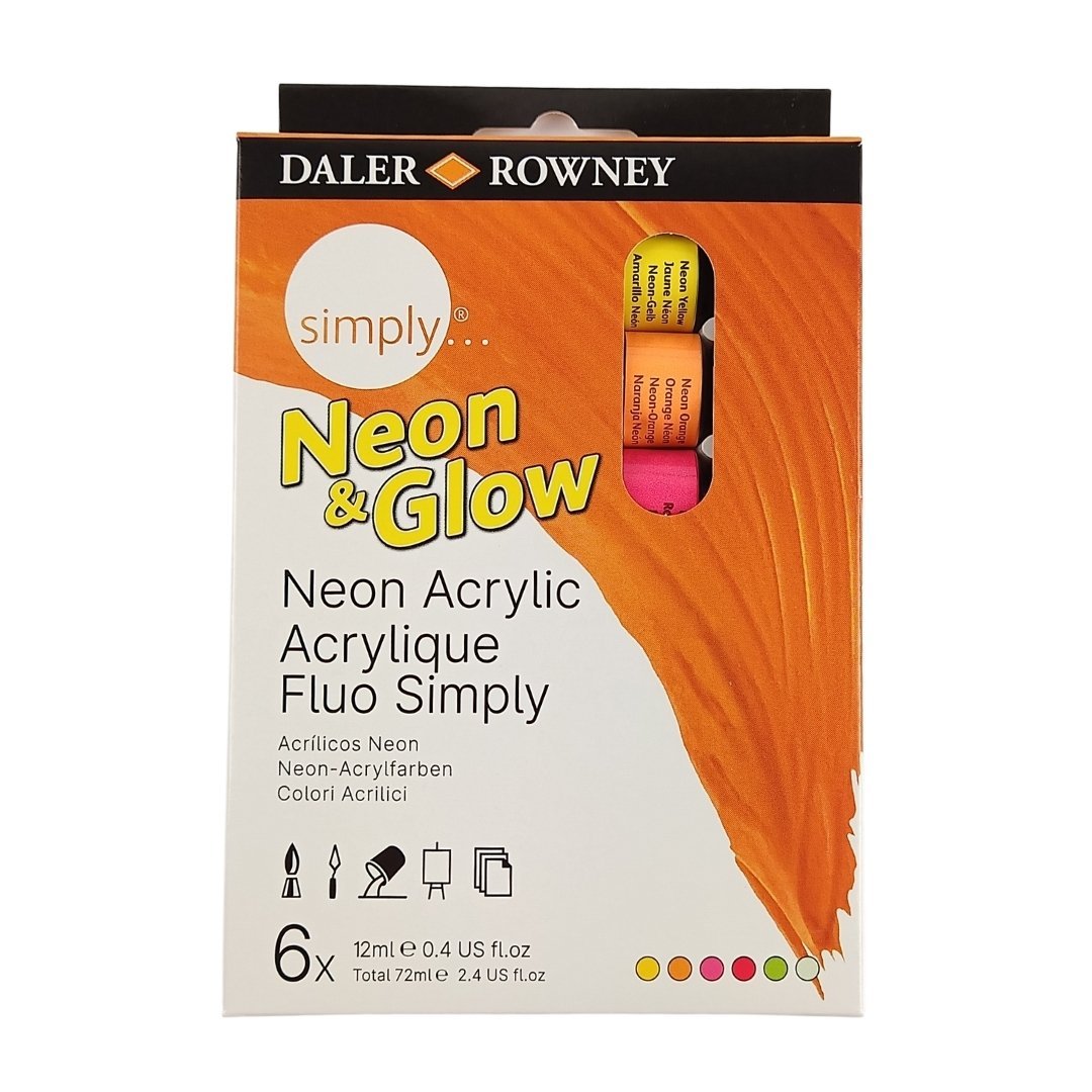Daler Rowney Neon Akrilik Boya Seti 12ml 6 Renk