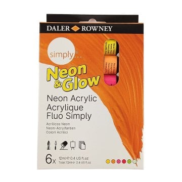 Daler Rowney Neon Akrilik Boya Seti 12ml 6 Renk