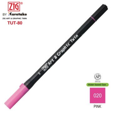 Zig Art&Graphic Twin Tut-80 Çift Uçlu Keçe Grafik Kalemi 20 Pink